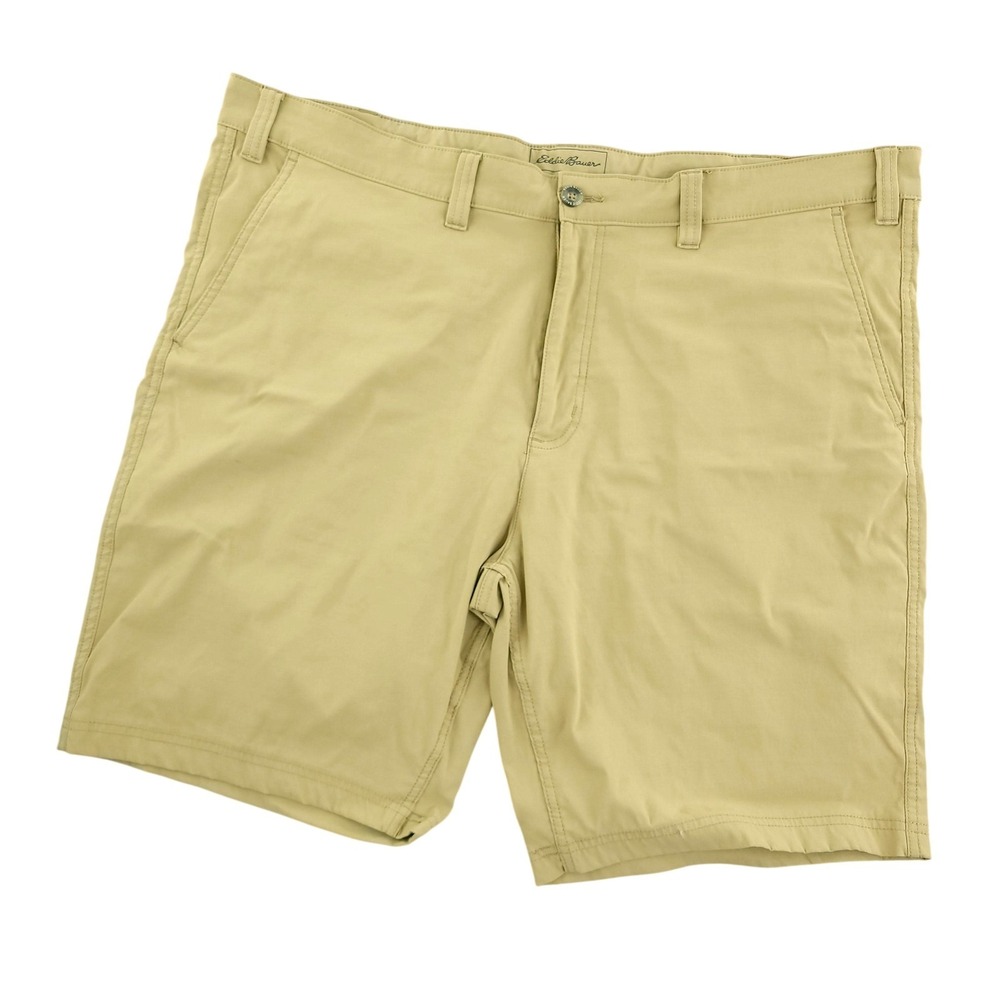 Eddie Bauer Travex Shorts Mens 46 Beige Stretch Hiking Quick Dry Athletic